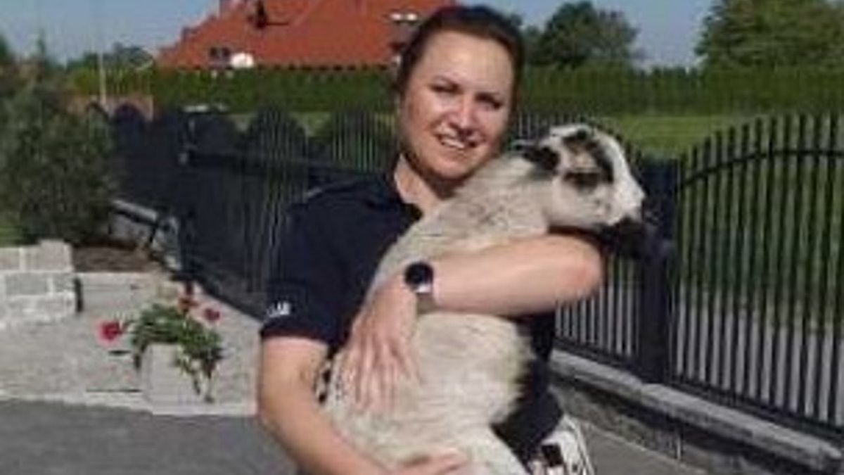 Owieczka na rękach policjantki uspokoiła się i została przekazana Straży Miejskiej.