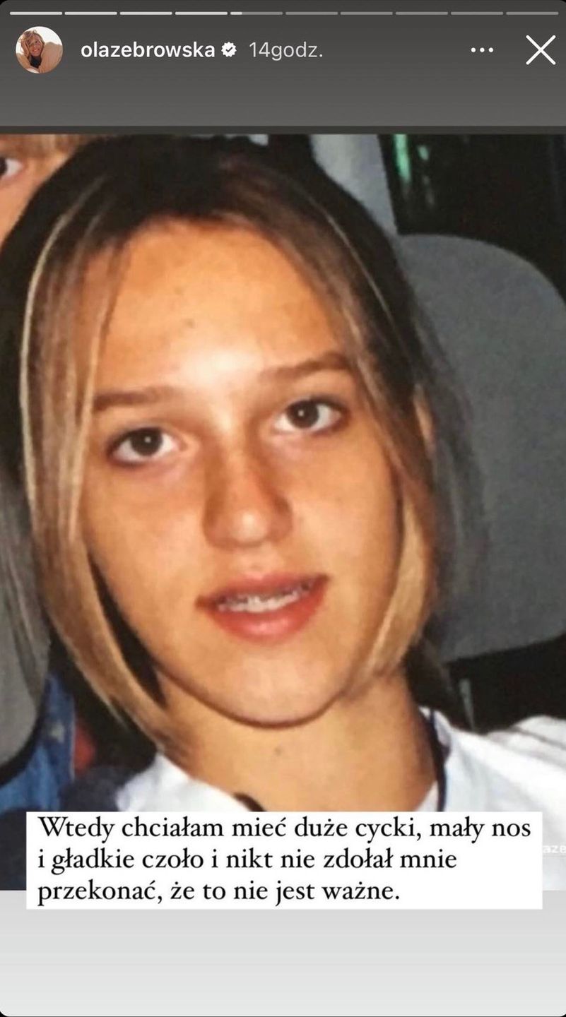 Aleksandra Żebrowska filozofuje nad zdjęciami z młodości