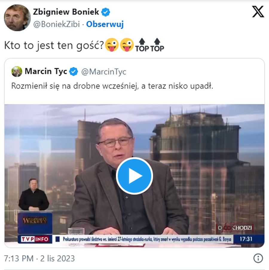 Zbigniew Boniek masakruje Przemysława Czarnka 