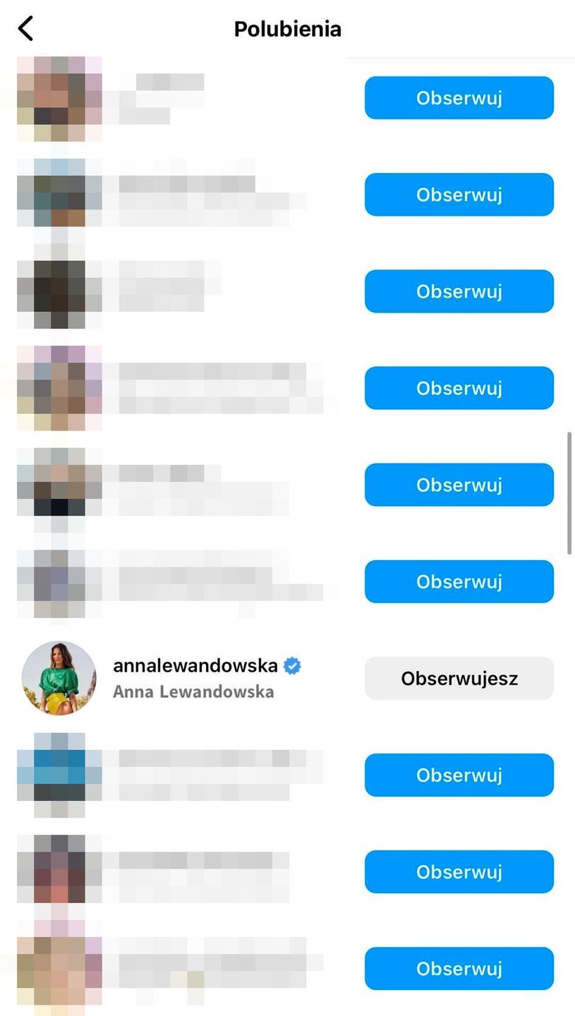 Polubienie od Anny Lewandowskiej