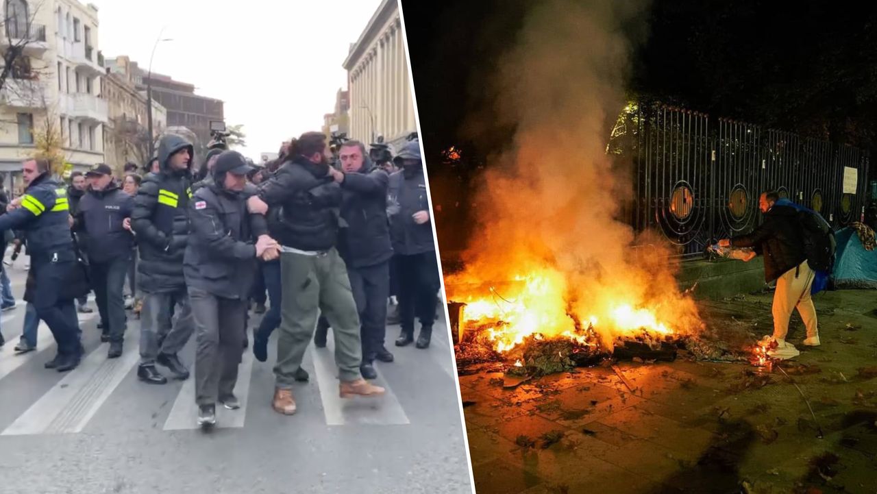 Georgian protests escalate as police dismantle tent city