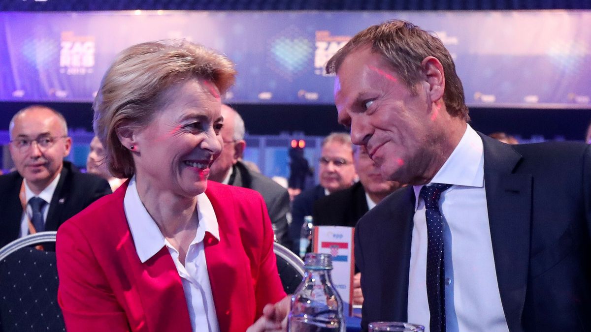 Szefowa Komisji Europejskej Ursula von der Leyen i Donald Tusk