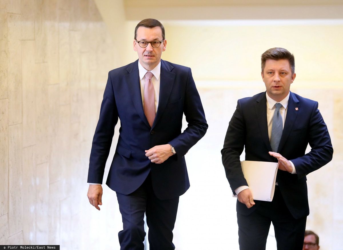 Premier Mateusz Morawiecki oraz szef KPRM Michał Dworczyk