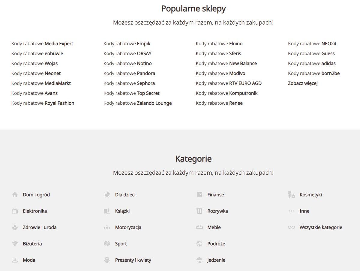 Picodi popularne sklepy