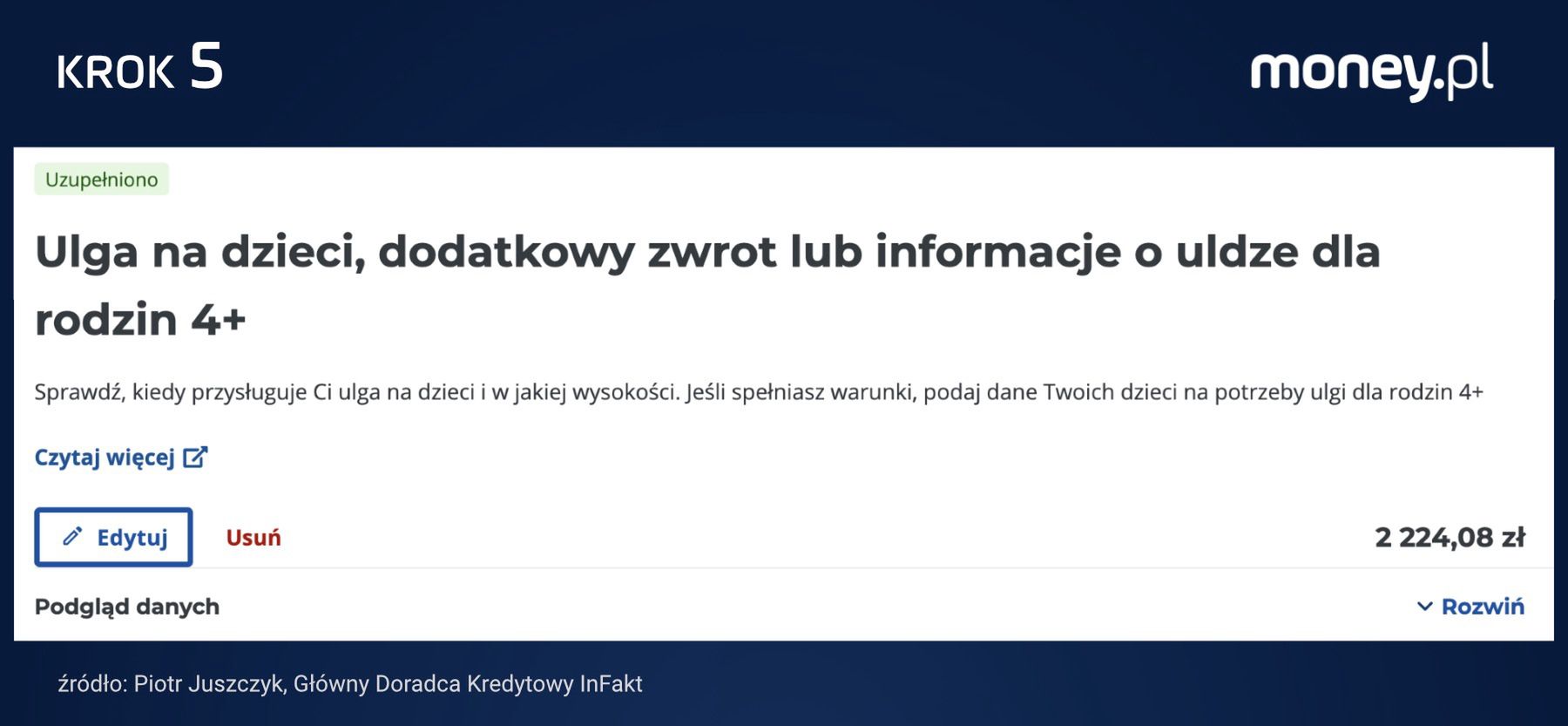 Jak edytować ulgę na dziecko? Radzi ekspert inFakt