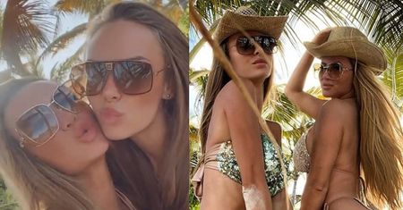 Iza z "Królowych Życia" wije się z siostrą w bikini pod palmą (ZDJĘCIA)