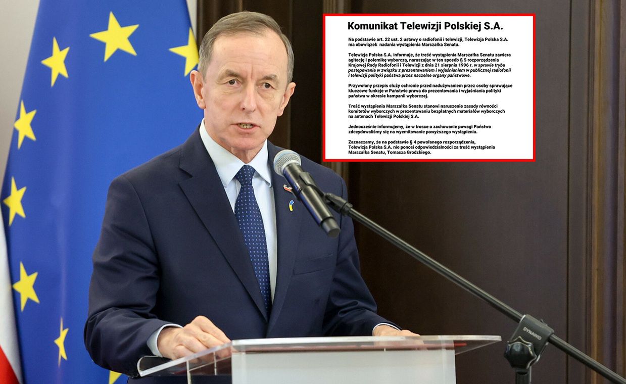 Nagle w TVP pojawił się komunikat. Tuż przed orędziem Grodzkiego