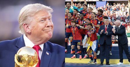 Donald Trump dał popis na mundialu. Nie chciał zejść ze sceny i ZEPSUŁ historyczne ujęcie Hiszpanom (WIDEO)