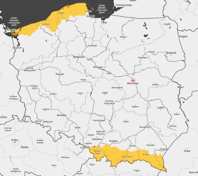 Alerty MGW na środę