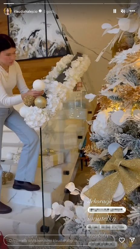Klaudia Halejcio udekorowała willę na święta