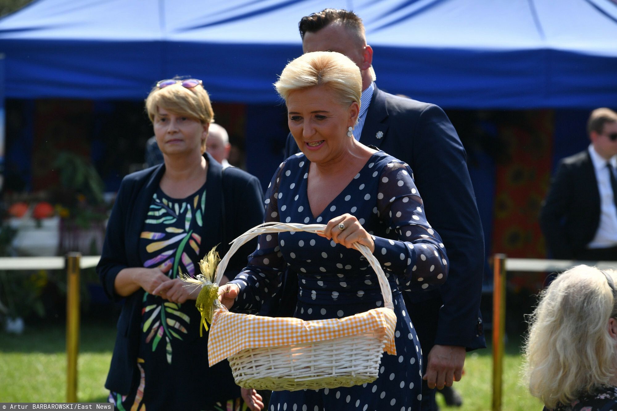 Zapracowani Andrzej Duda i Agata Duda świętują dożynki w Zbylitowskiej Górze 