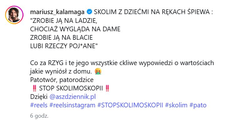Mariusz Kałamaga oburzony nagraniem 