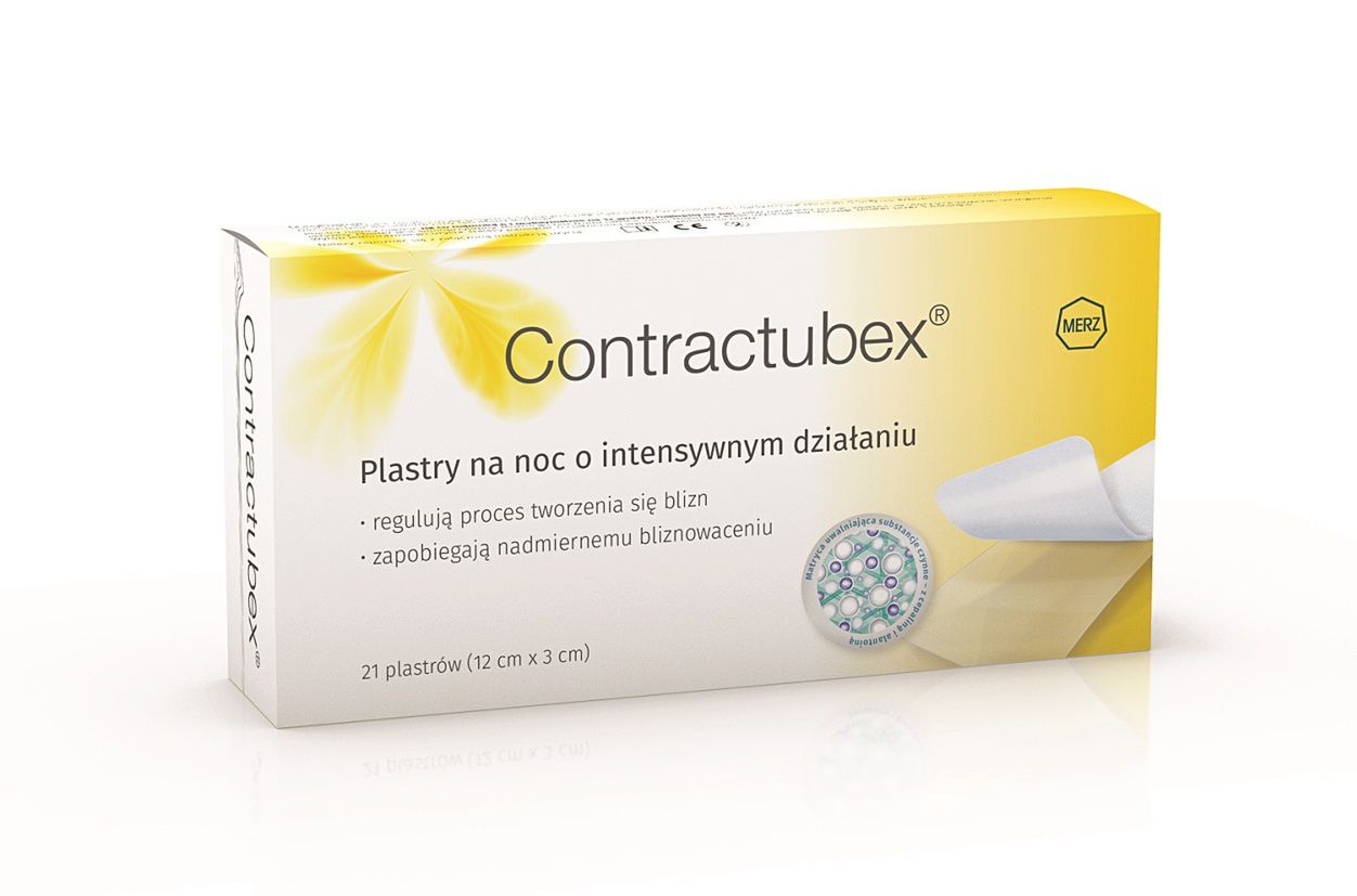 Contractubex®, plastry na noc o intensywnym działaniu, sugerowana cena detaliczna: 98 zł  (21 plastrów, 12x 3 cm.) 