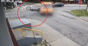 Poważny wypadek z udziałem rowerzysty. Jest nagranie