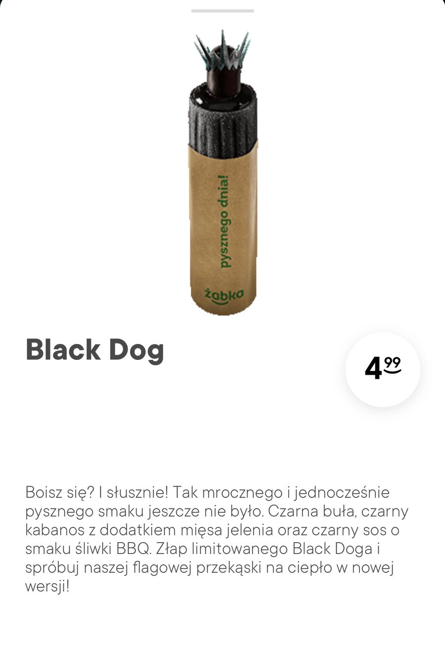 Żabka: Black Dog w aplikacji