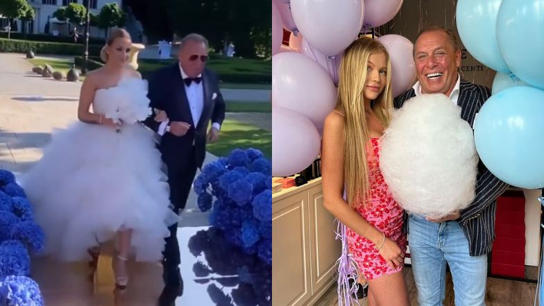 Ojczym Andziaks pozuje na ślubie youtuberki z młodą ukochaną