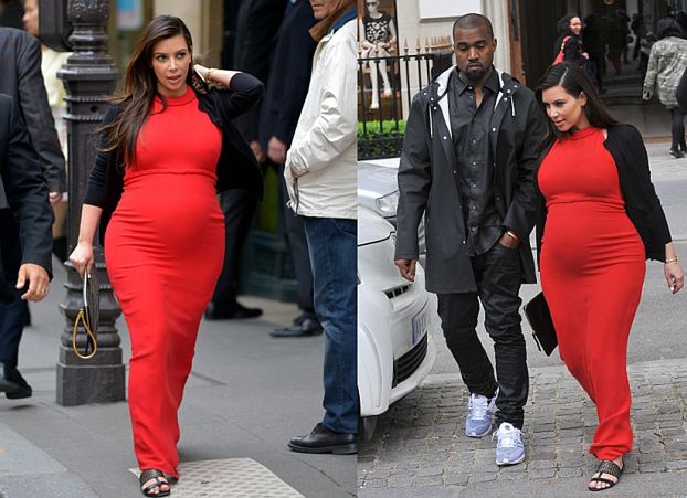 Kim Kardashian w Paryżu w czerwonej sukni! (ZDJĘCIA) 