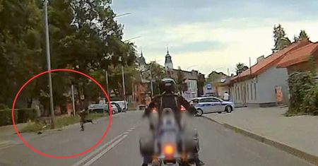 Uciekał przed policją. Wszystko nagrała kamera