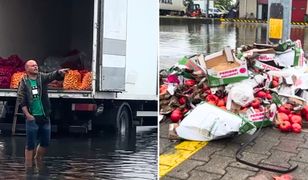 Potężne straty handlarzy po ulewie. Giełda w Broniszach pod wodą