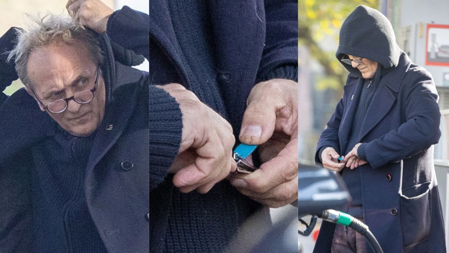 Andrzej Chyra robi sobie meski manicure na stacji benzynowej