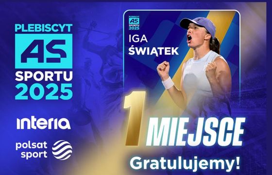 Iga Świątek najlepsza w plebiscycie Interii i Polsatu Sport