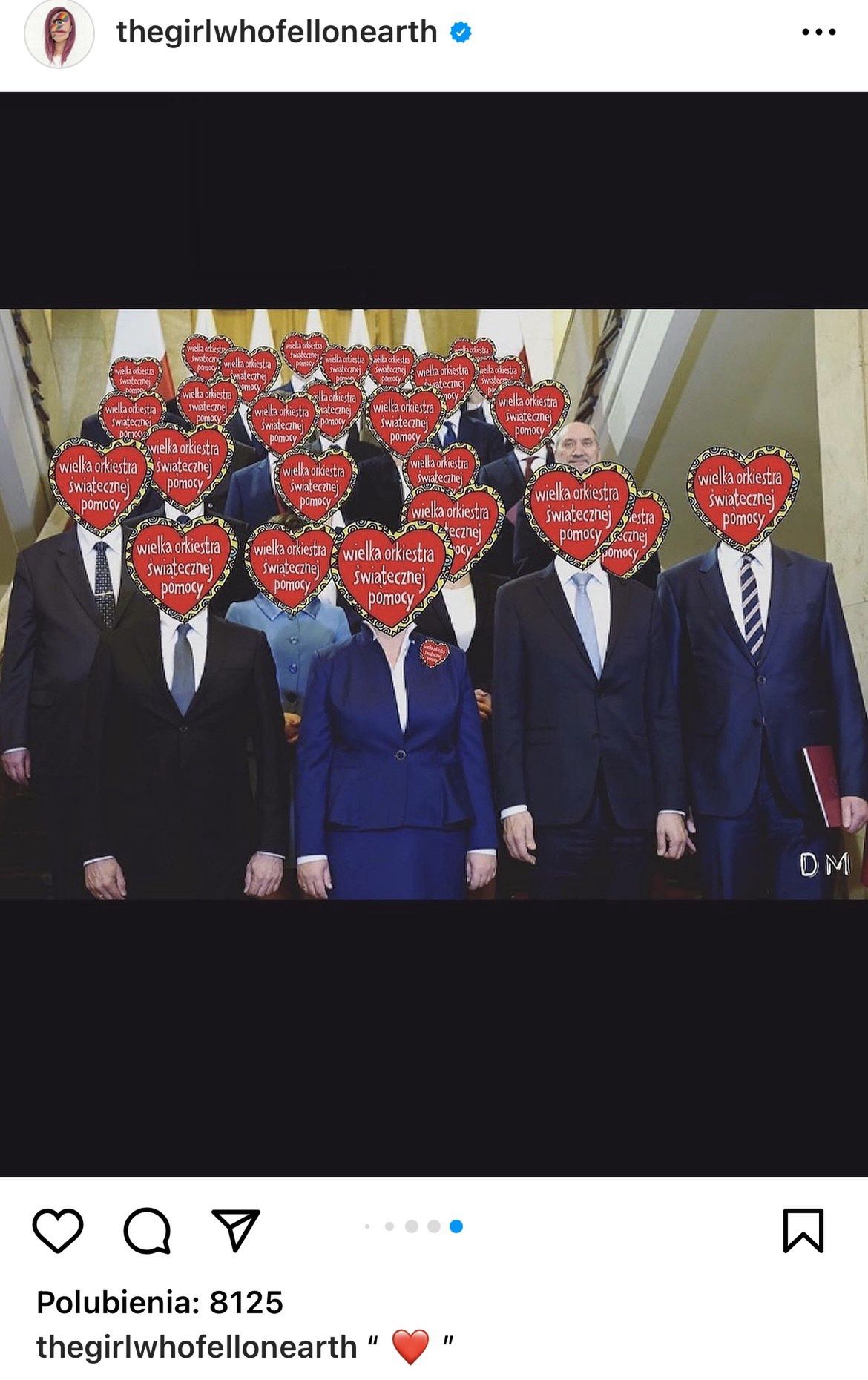 Matylda Damięcka przerobiła zdjęcie polityków PiS