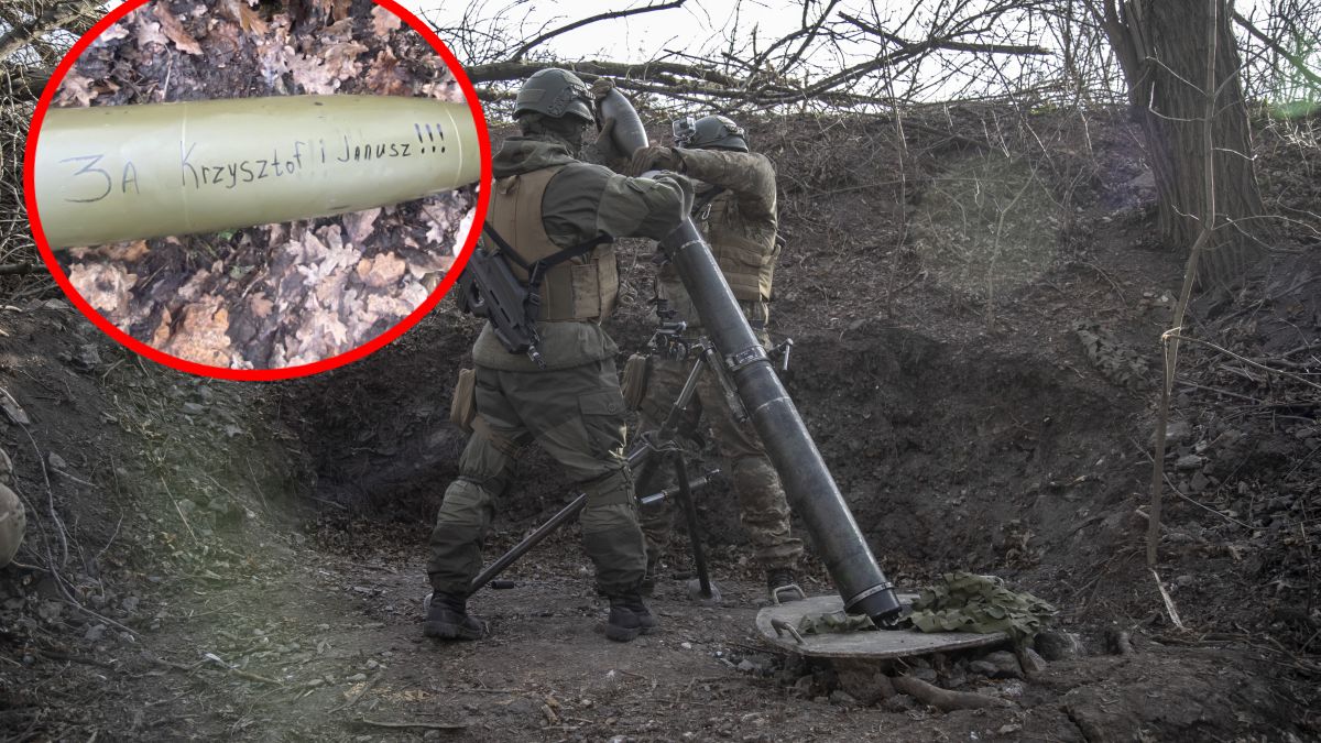 Na jednym z pocisków pojawił się napis "za Krzysztofa i Janusza". Zdjęcie poglądowe