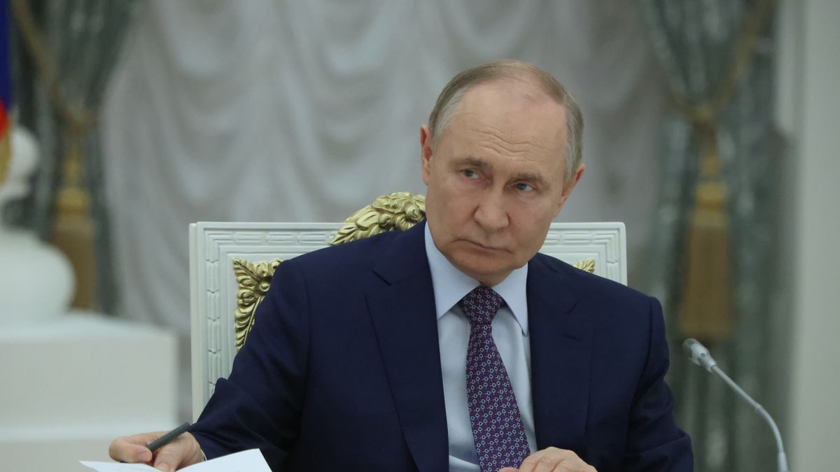 MOSCOW, RUSSIA - JUNE 30 (RUSSIA OUT) Russian President Vladimir Putin during a meeting on development of 'new regions', annexed from Ukraine, at the Kremlin,  June 30, 2025, in Moscow, Russia. Partly-controlled Ukrainian regions of Zaporizhzhia, Kherson, Lugansk and Donetsk oblasts, were officially declared as part of Russia by Vladimir Putin in 2022. (Photo by Contributor/Getty Images)