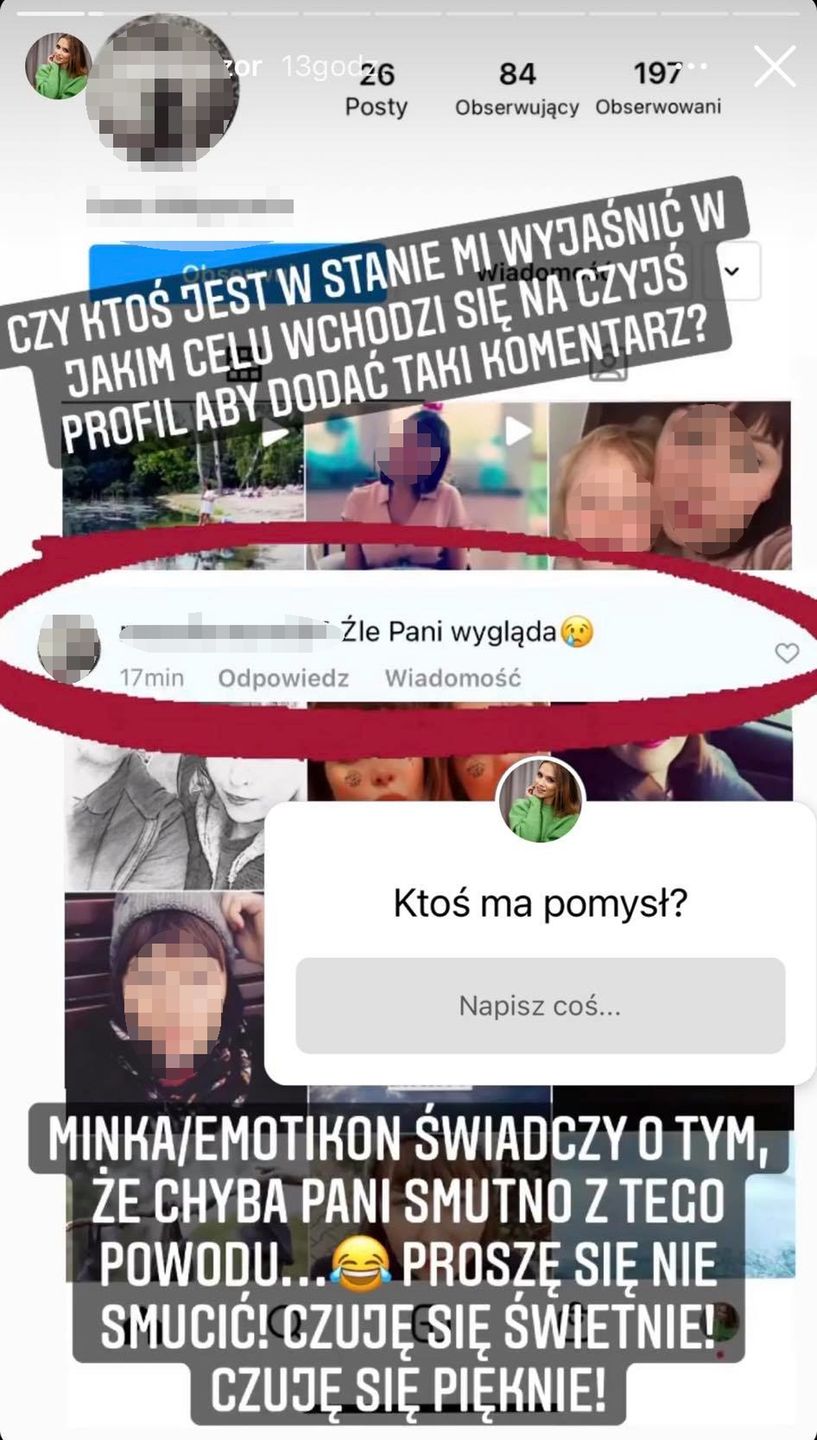 Agnieszka Kaczorowska oburzona wpisem internautki