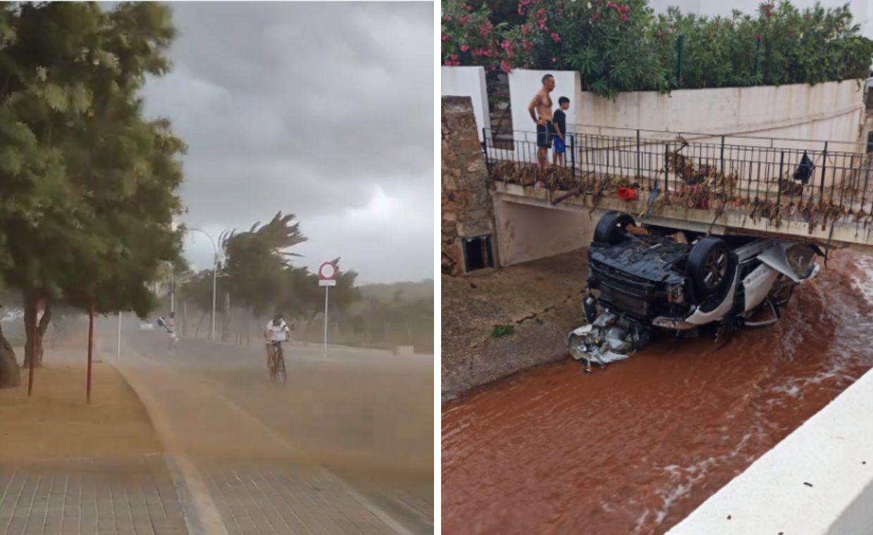 A storm has hit the Spanish Balearic Islands.