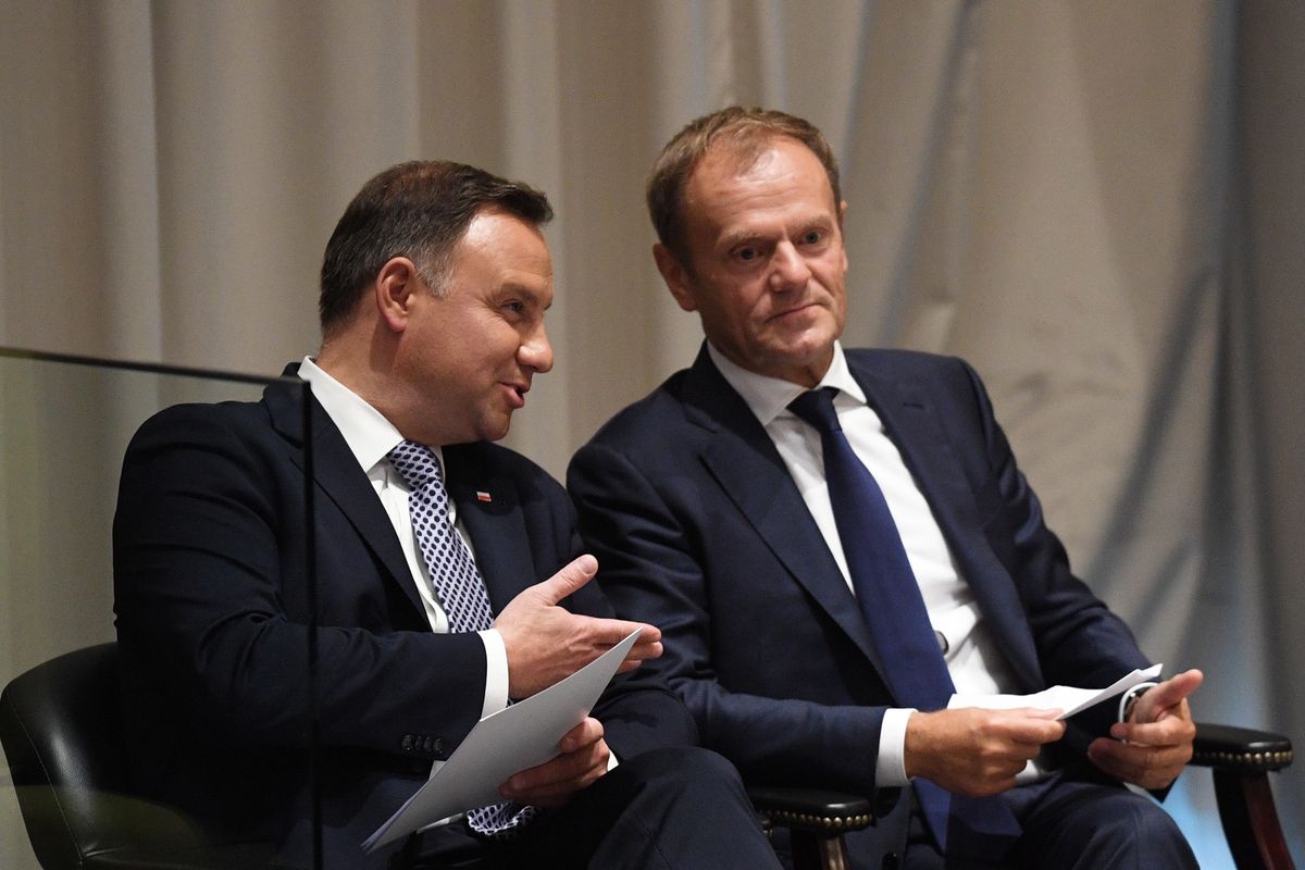 Andrzej Duda i Donald Tusk w 2018 roku