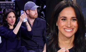 Uradowana Meghan Markle i nadąsany książę Harry wpadli na mecz NBA (ZDJĘCIA)