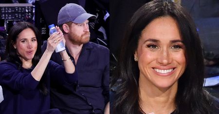 Uradowana Meghan Markle i nadąsany książę Harry wpadli na mecz NBA (ZDJĘCIA)