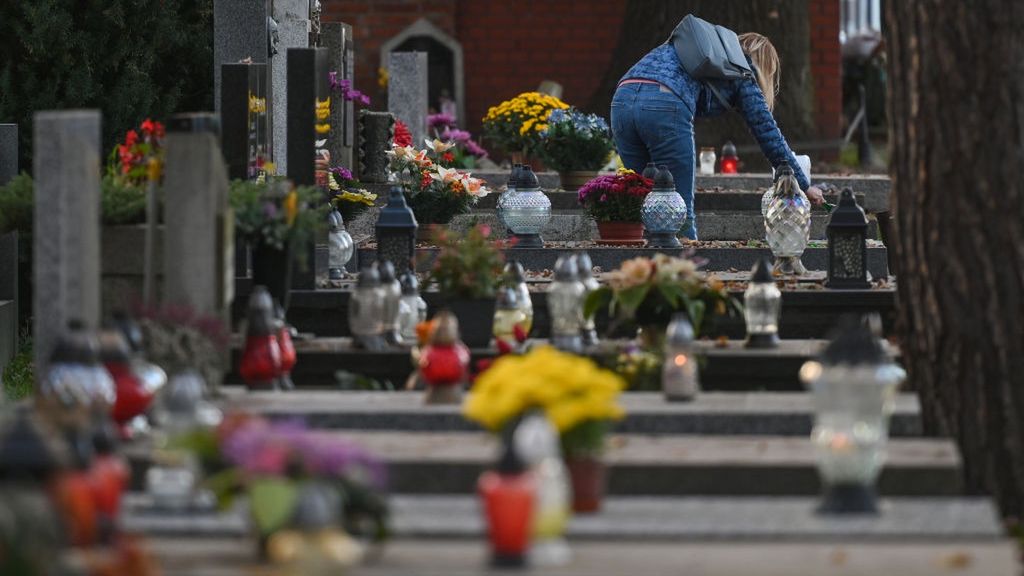 People Visiting Graves Ahead Of All Saints Day
Preparations get underway in Rakowicki Cemetery in Krakow. 
All Saints' Day 2022 is approaching. Every year, cemeteries in Krakow and the whole country are visited by millions of people. During the week preceding this religious holiday, all tombs are cleaned and many flowers and candles are placed on the tombs.
On Thursday, October 27, 2022, in Krakow, Lesser Poland Voivodeship, Poland. (Photo by Artur Widak/NurPhoto via Getty Images)
NurPhoto
all saints 2022, all saints day, cemetary, rememberance, family meeting, greveyard, meditation, religious feast, religious holiday, all saints' day, lesser poland voivodeship, rakowicki cemetery, many flowers, preparations