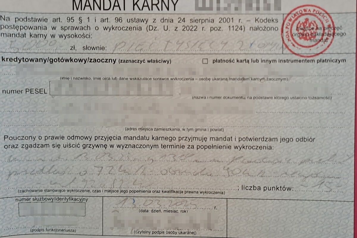 Policjanci z Łukowa nałożyli na kierowcę wysoki mandat