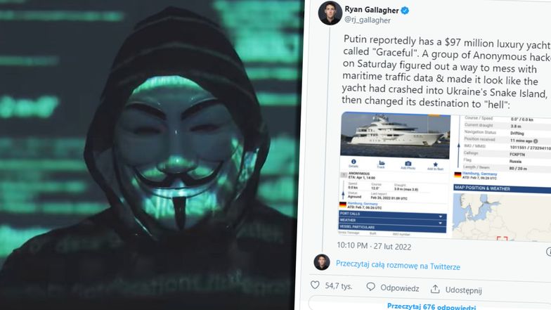 Anonymous nie odpuszczą Putinowi. Wcześniej była "zabawa" jachtem, teraz zablokowali strony