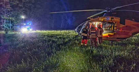 Dramatyczny wypadek w lesie. Zleciał z kilku metrów