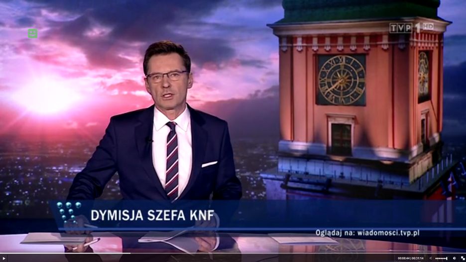 "Wiadomości" TVP nie przemilczały afery w KNF, ale przedstawiły ją na swój sposób