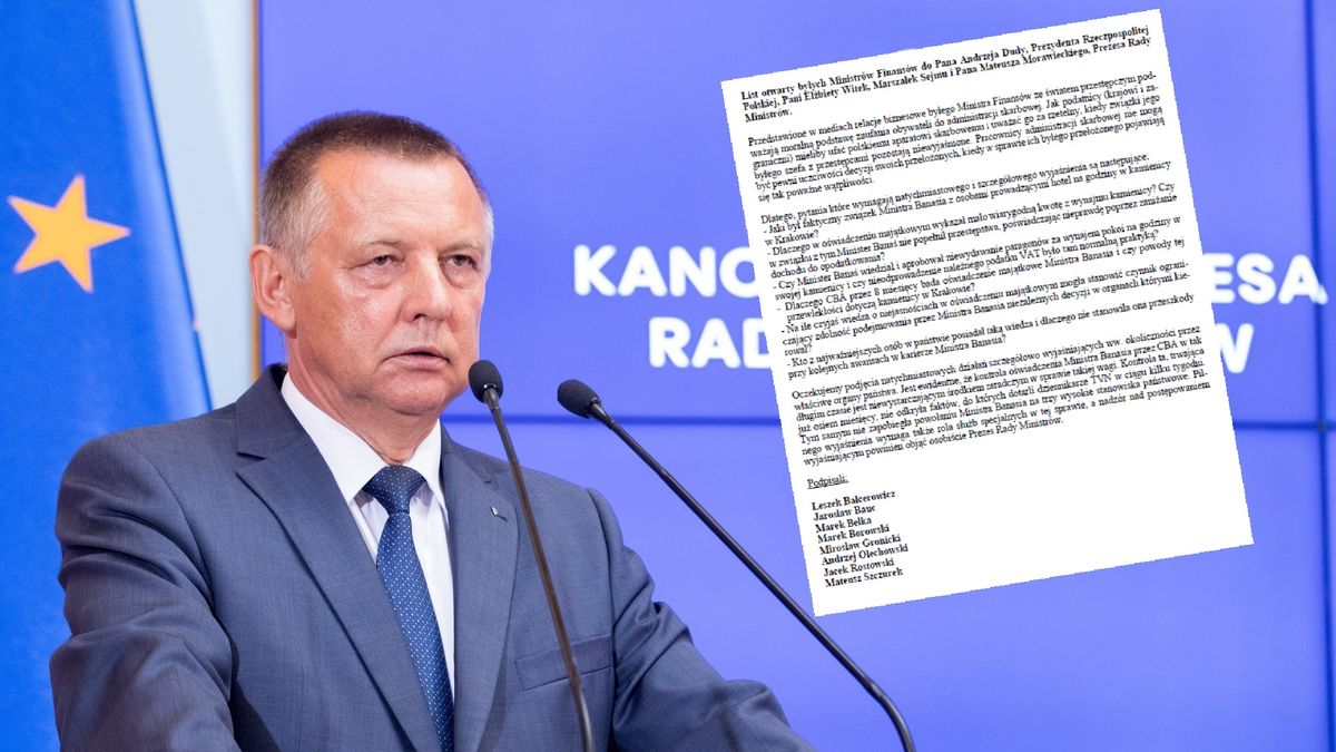 Byli ministrowie finansów piszą do prezydenta, marszałek i premiera ws. afery wokół Mariana Banasia.