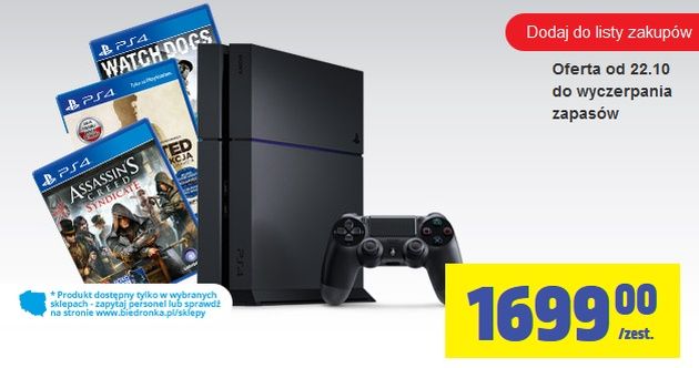 PlayStation 4 Biedronka cena