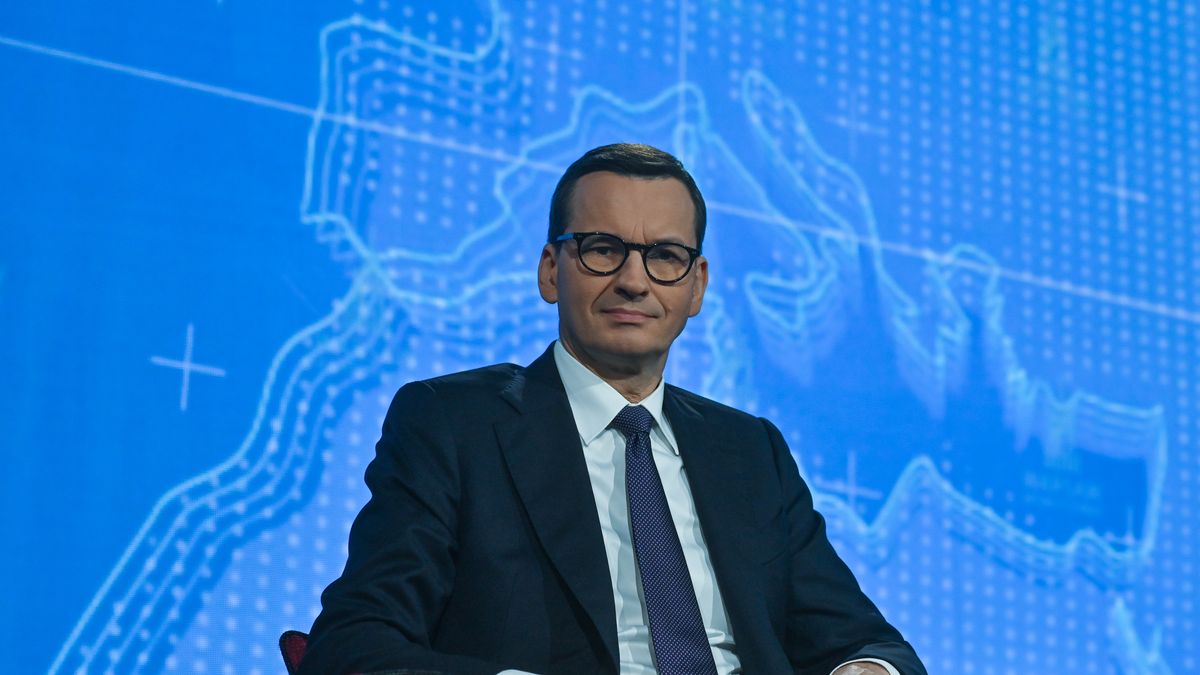 Mateusz Morawiecki, Prime Minister of Poland, is seen during a panel discussion, at the Warsaw Security Forum 2022 organised by the Casimir Pulaski Foundation. 
On Sunday, October 02, 2022, in Krakow, Poland. (Photo by Artur Widak/NurPhoto via Getty Images)
