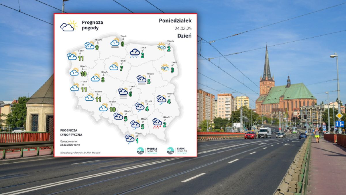 Na zachodzie kraju występują temperatury powyżej 10 stopni.