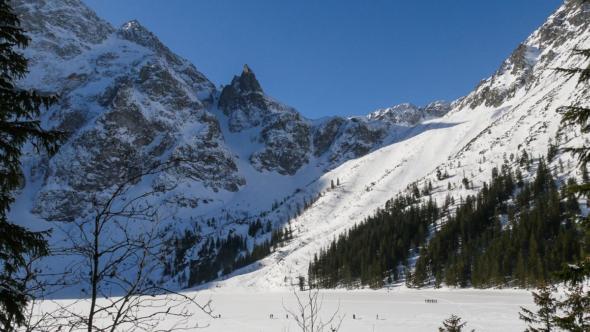 Mnich, Morskie Oko, Tatry, góry, zima