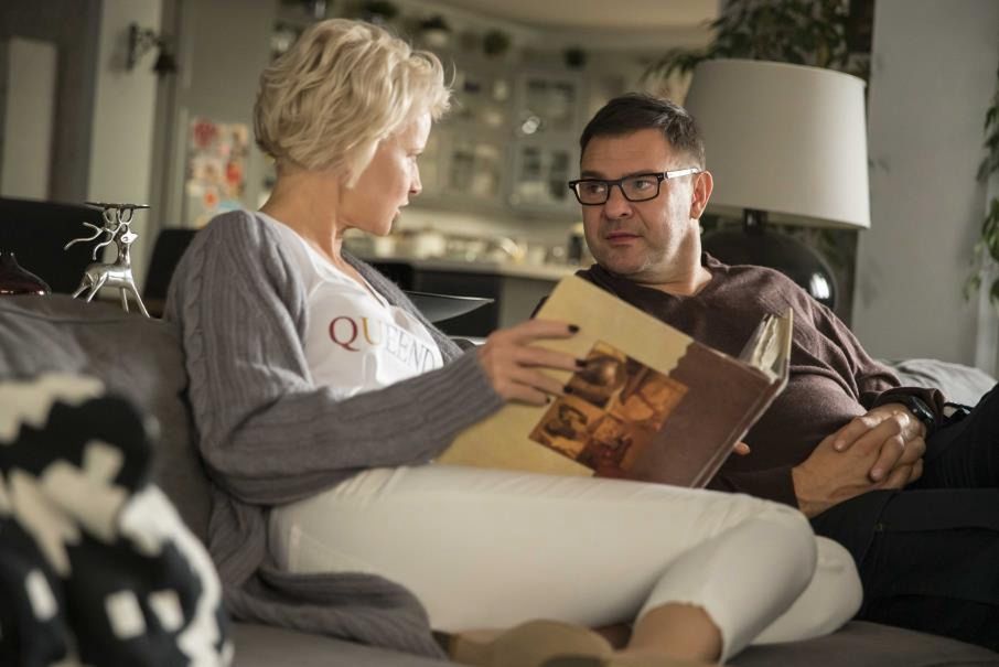 Małgorzata Kożuchowska i Tomasz Karolak na planie "rodzinki.pl"