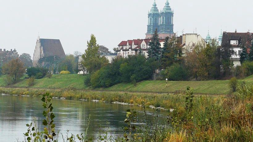 Panorama Zagórza z południowego cypla Ostrowa Tumskiego, Poznań