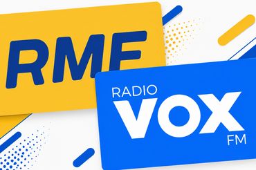 Logotypy RMF FM i VOX FM