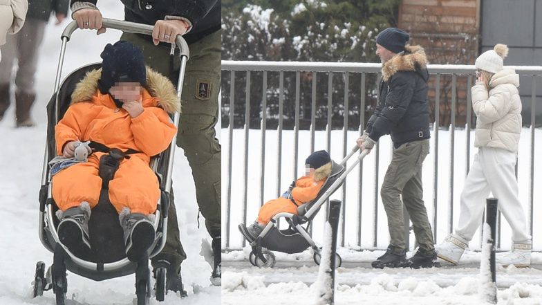 Małgorzata Rozenek na spacerze z Radosławem Majdanem i Heniem