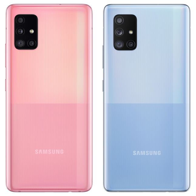 Samsung Galaxy A51 5G (różowy) i A71 5G (niebieski)