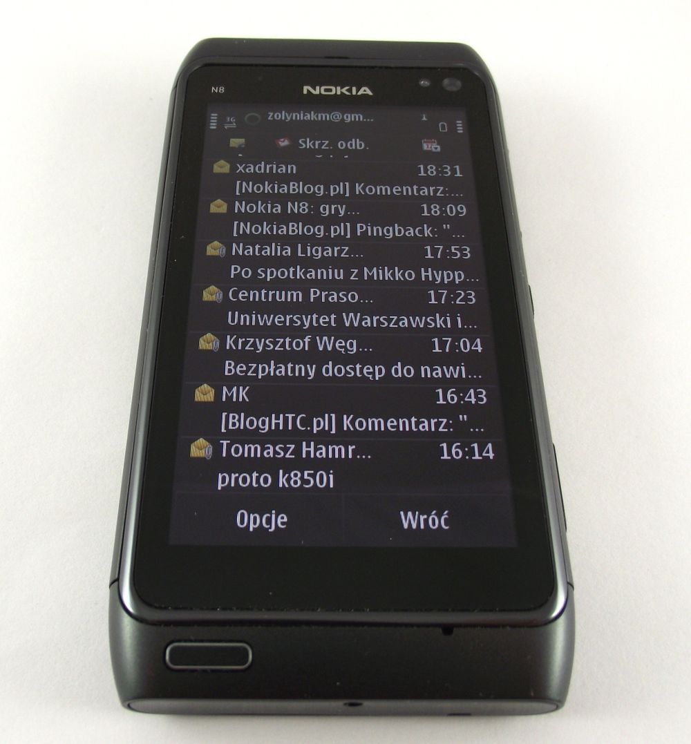 Nokia N8 Skrzynka pocztowa