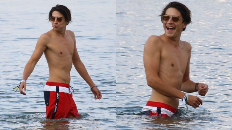 Julia Wieniawa i Nikodem Rozbicki dokazują na plaży w Gdyni w towarzystwie Jessiki Mercedes i Kuby Karasia